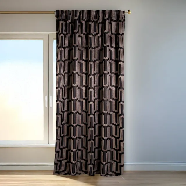 Homing Tiaro Vorhang blickdicht 140x245 schwarz-gold Muster