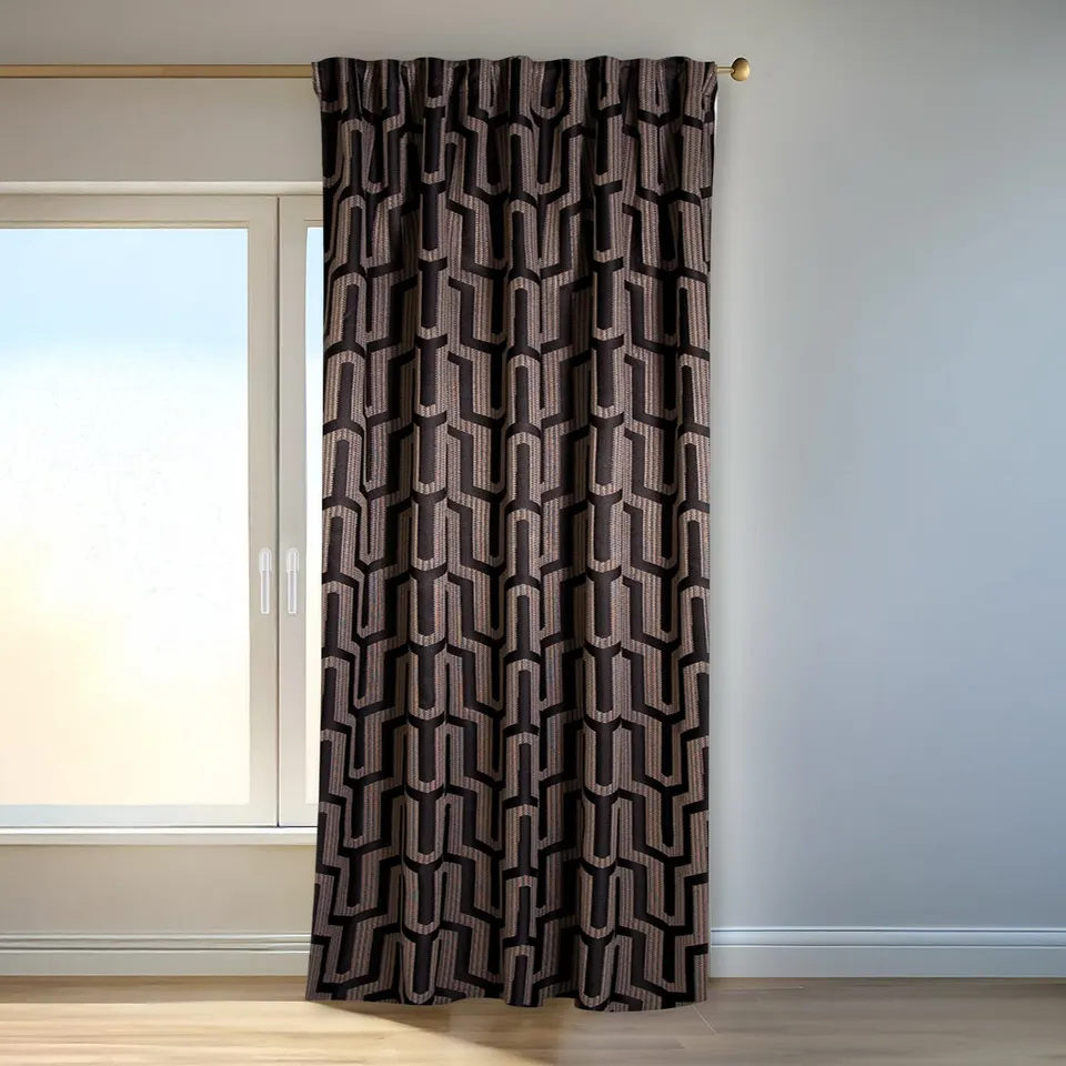 Homing Tiaro Vorhang blickdicht 140x245 schwarz-gold Muster