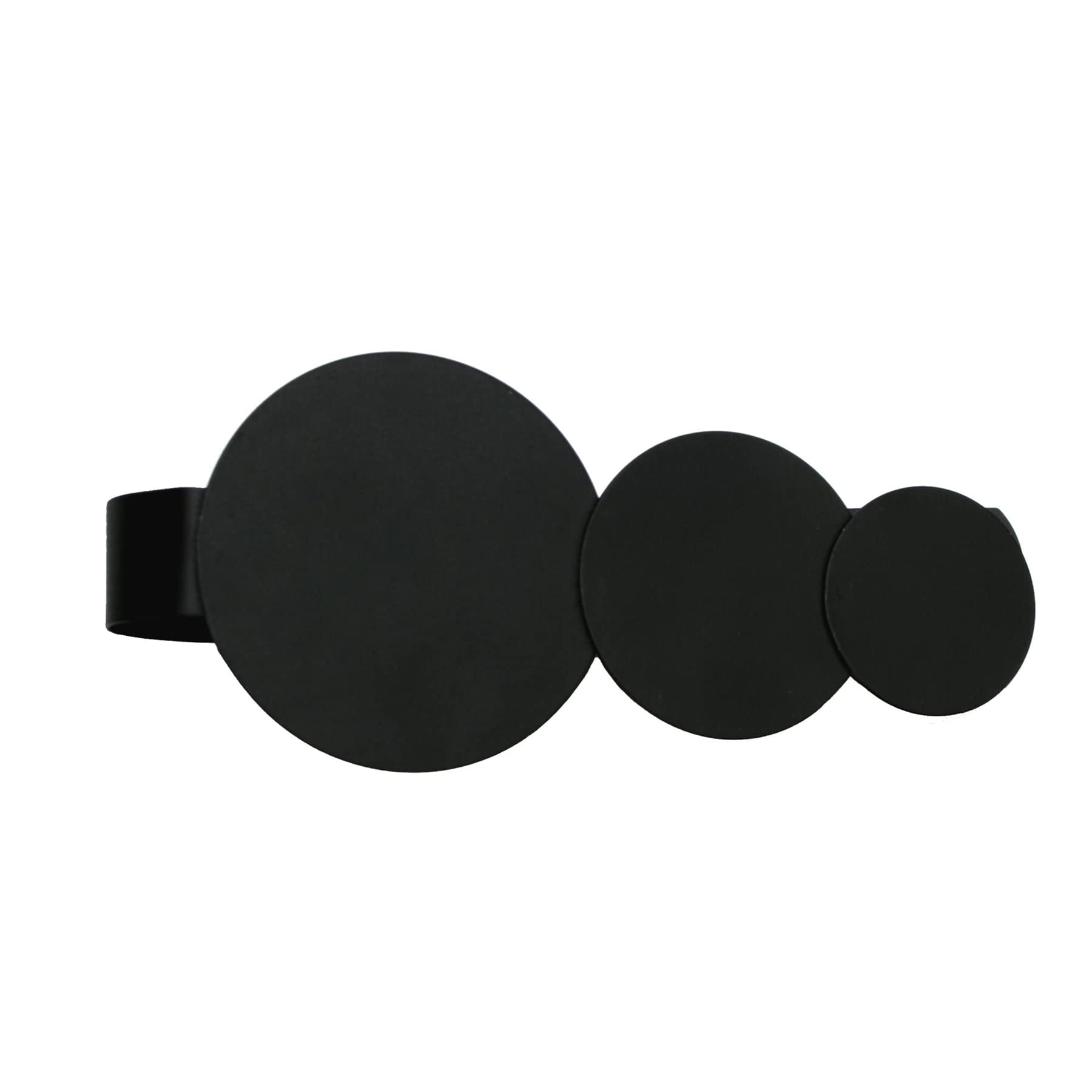 GARDINIA Country Raffspange Kreise Schwarz 14,5x6,5 cm Magnet