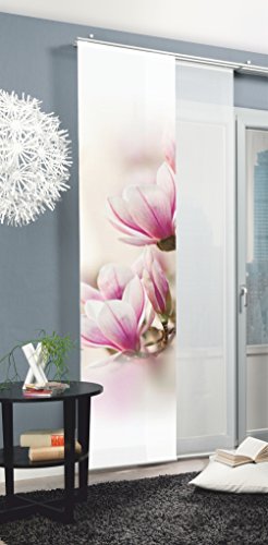 Home Fashion Schiebegardine Rosa 245x60 cm Seidenoptik