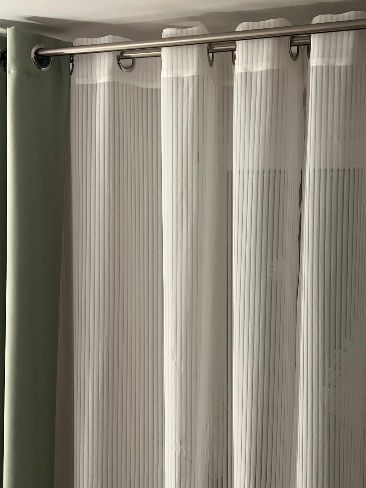 Topfinel Gardinen Ösen Vorhänge Weiß 140x225 cm 2er Pack