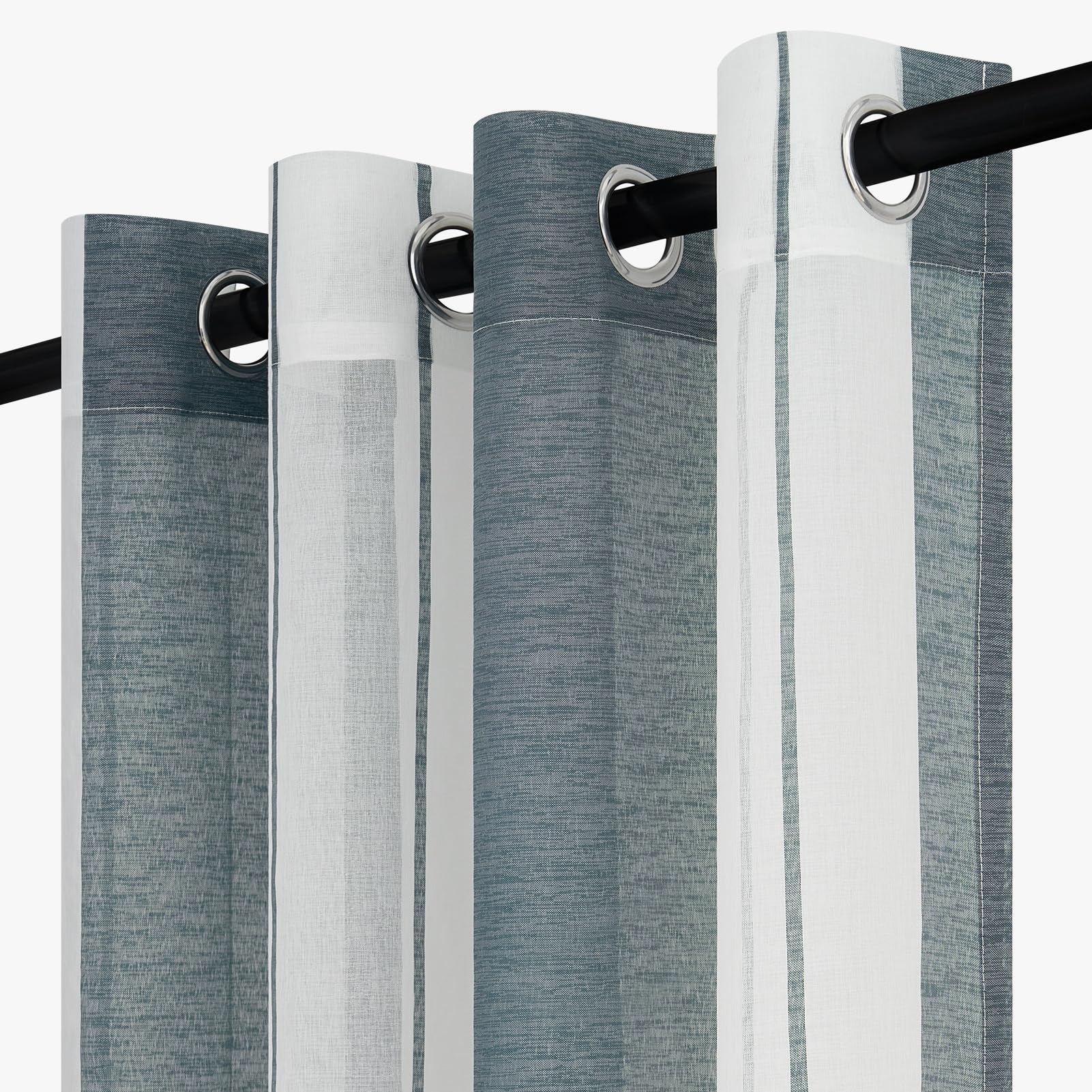 Topfinel Gardinen Vorhänge Ösen Grün 140x240 cm 2er Set