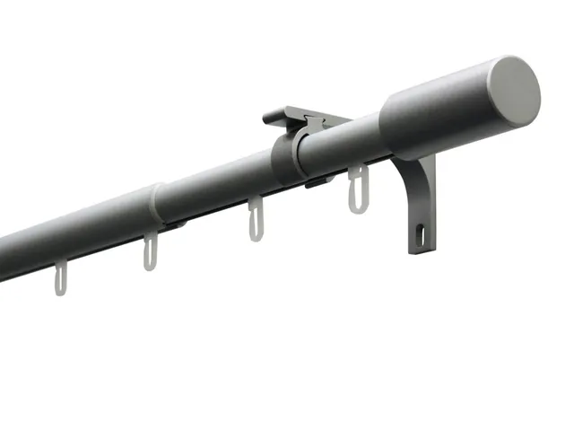 Gardinia Denver Gardinenstangen Set 190-360 cm Aluminium 1-läufig