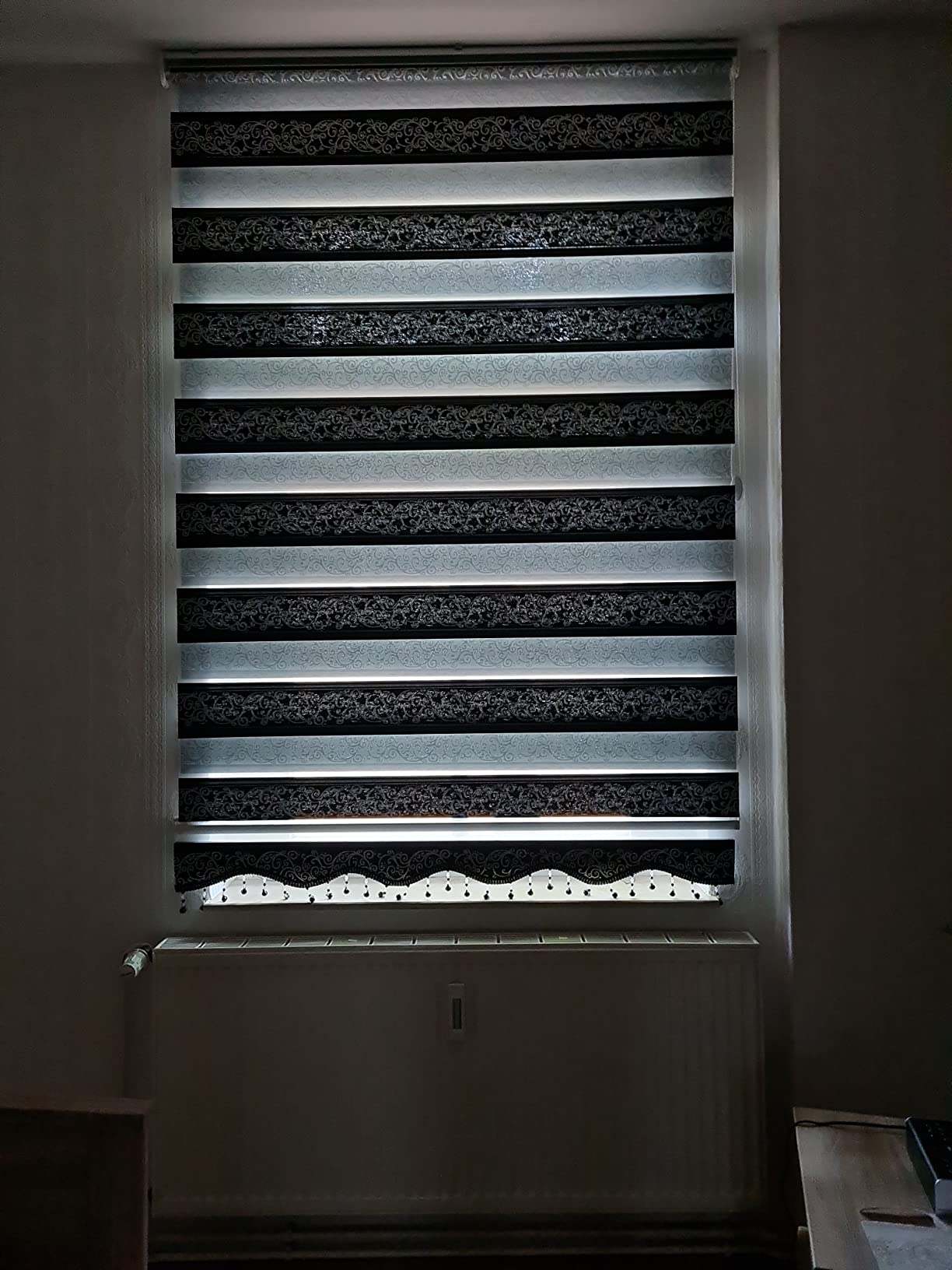 Brillant Doppelrollo Klemmfix 90x200 Schwarz-Silber blickdicht