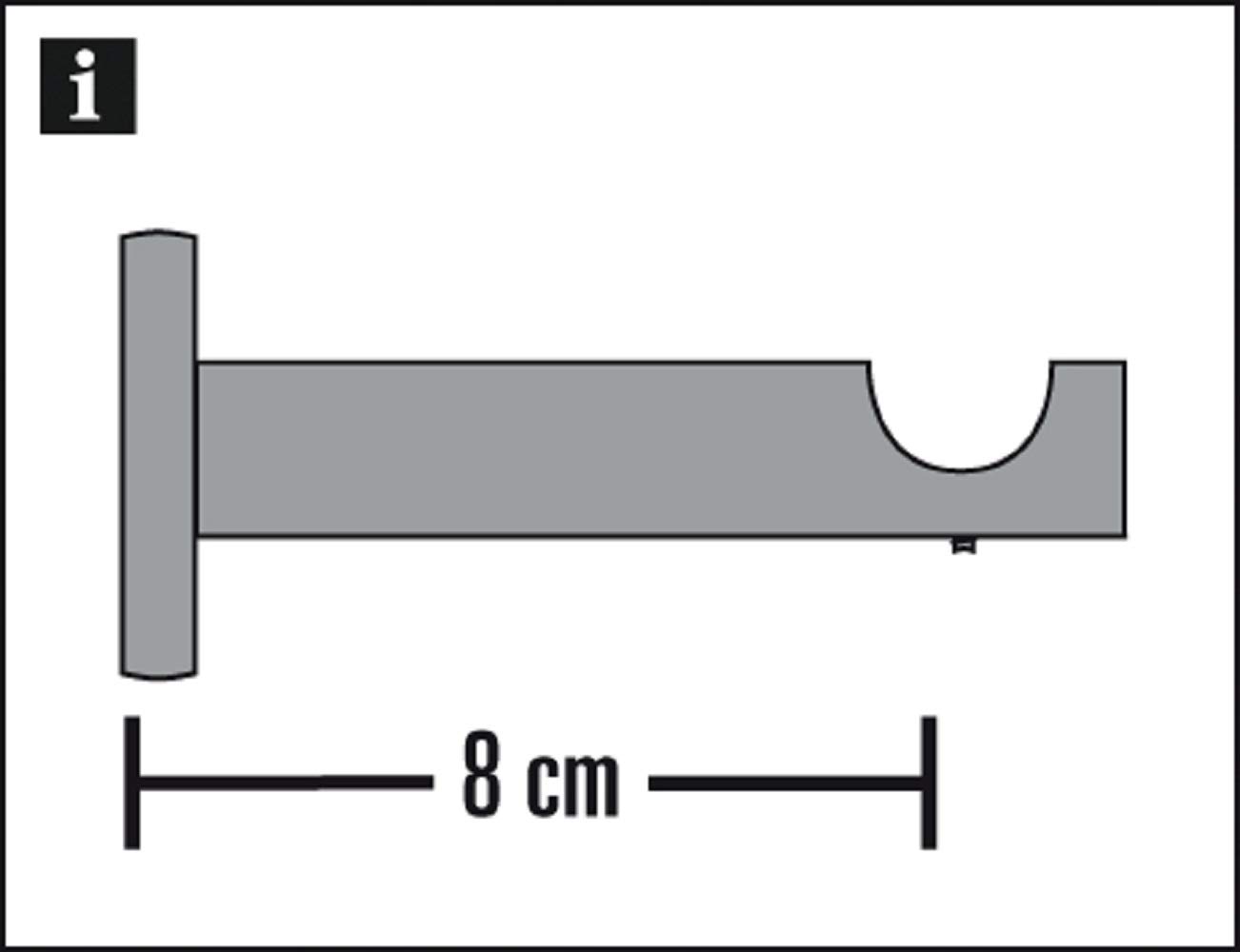 Gardinia Chicago Träger offen 20 mm Edelstahloptik 8 cm