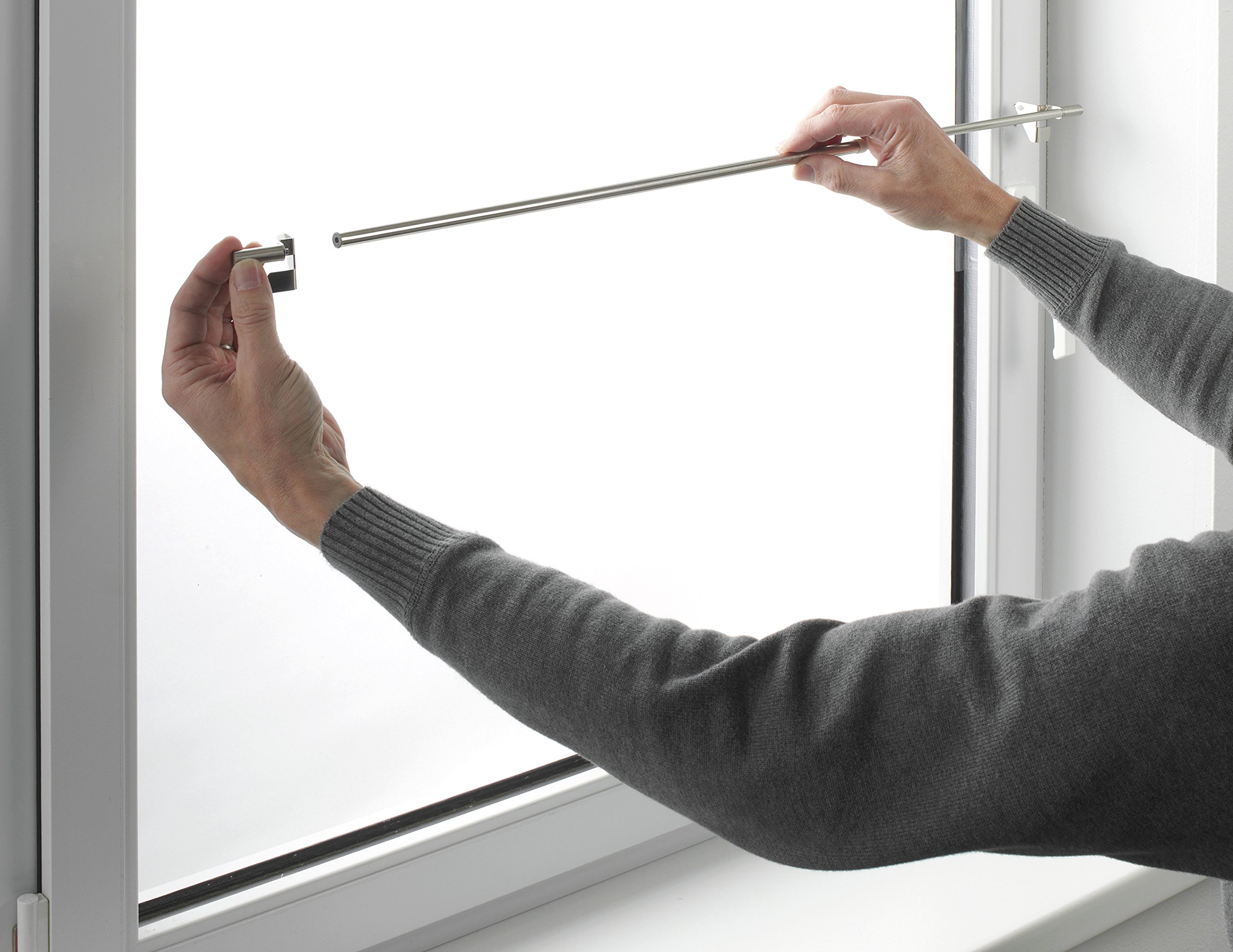 GARDINIA Chicago Klemmstange 80-110 cm Weiß Kugel