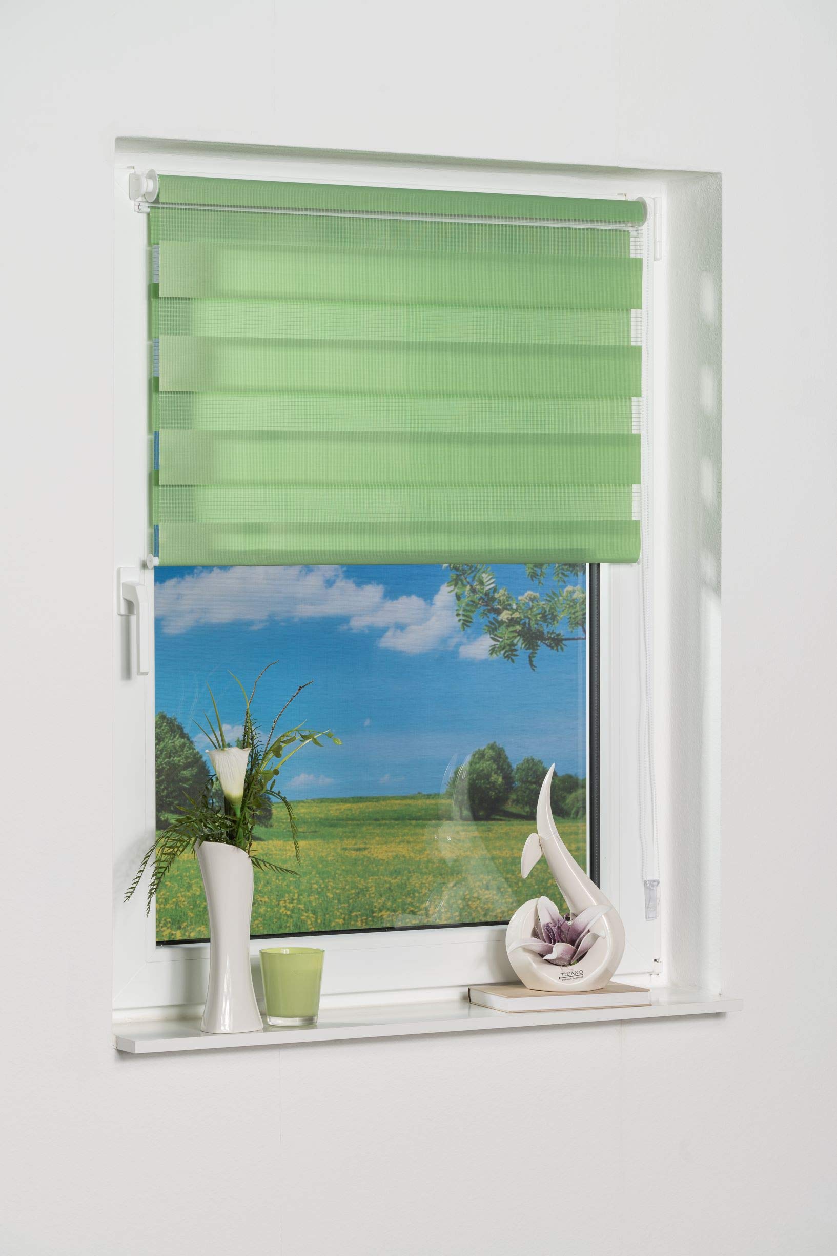 K-Home Doppelrollo Madrid 45x150 cm Grün Klemmfix