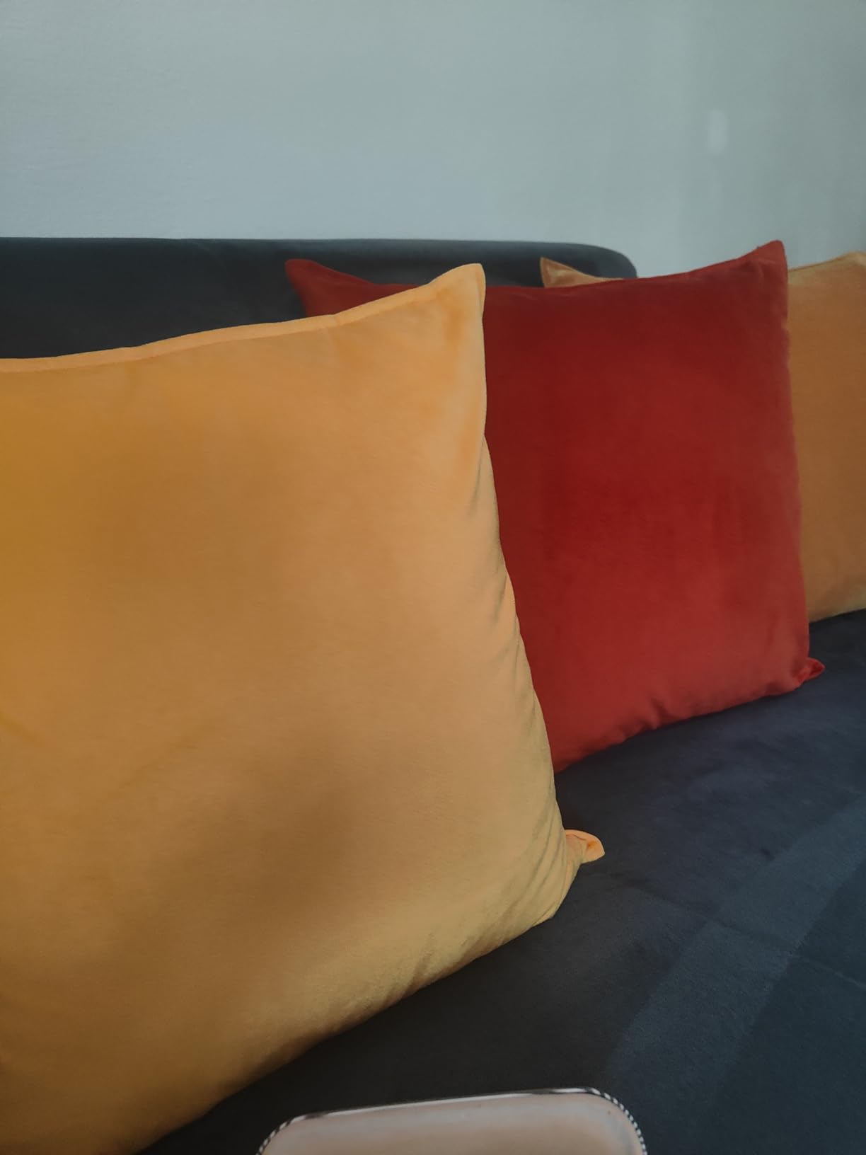 Topfinel Kissenbezüge 50x50 cm Blau Samt 4er-Set Verlauf
