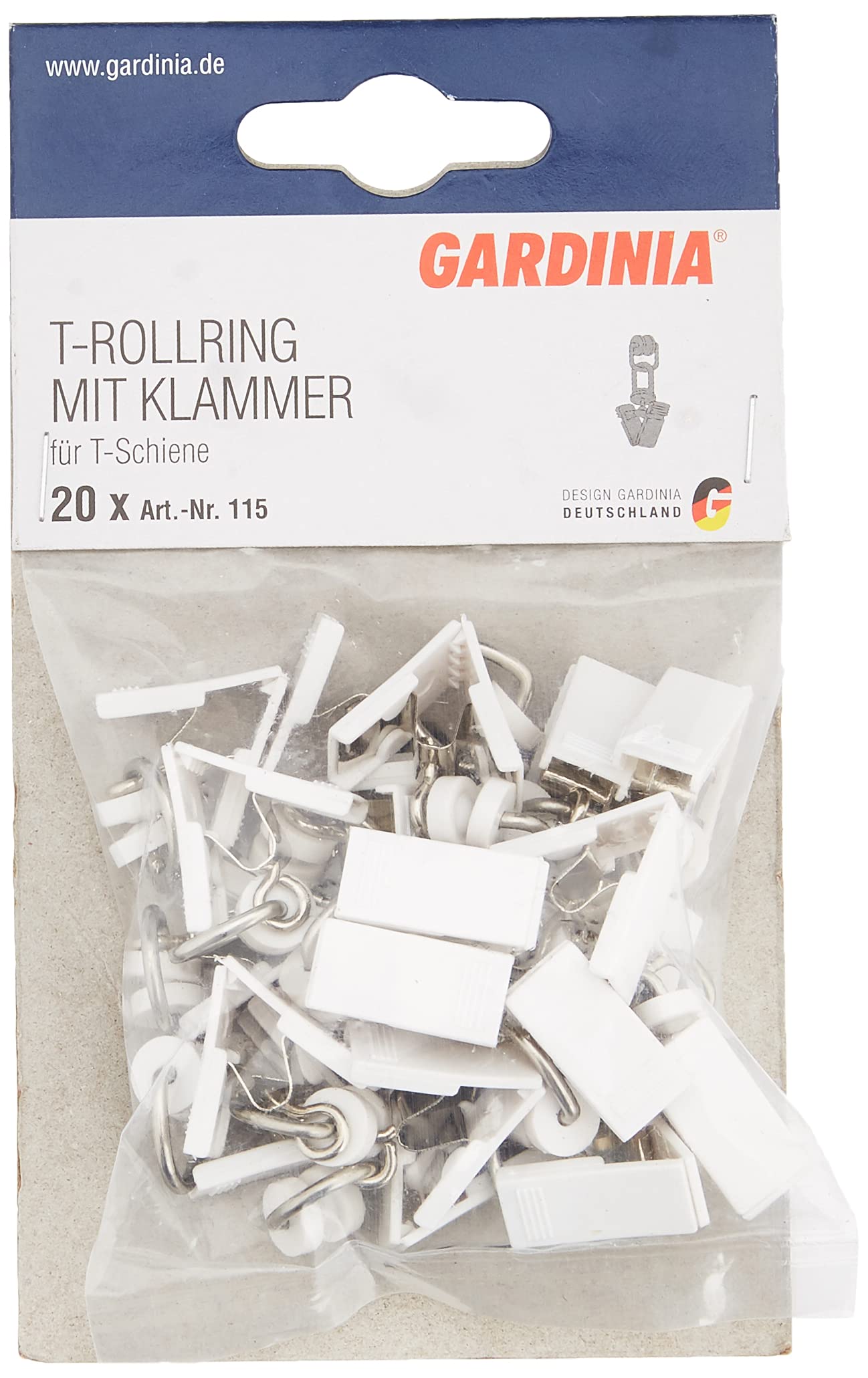 GARDINIA Chicago 115 T-Rollringe Vorhangringe 20er
