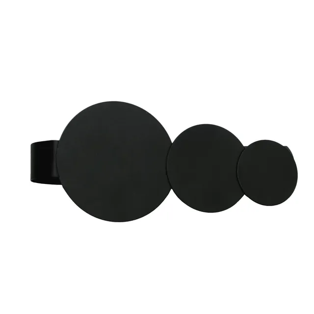 GARDINIA Country Raffspange Kreise Schwarz 14,5x6,5 cm Magnet