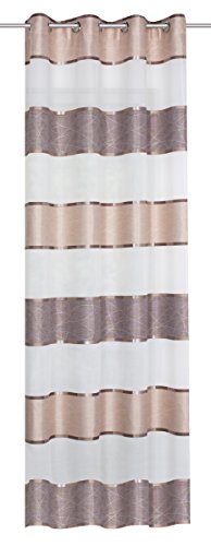 Home Fashion Ösenschal Querstreifen Vorhang 175x140 cappuccino