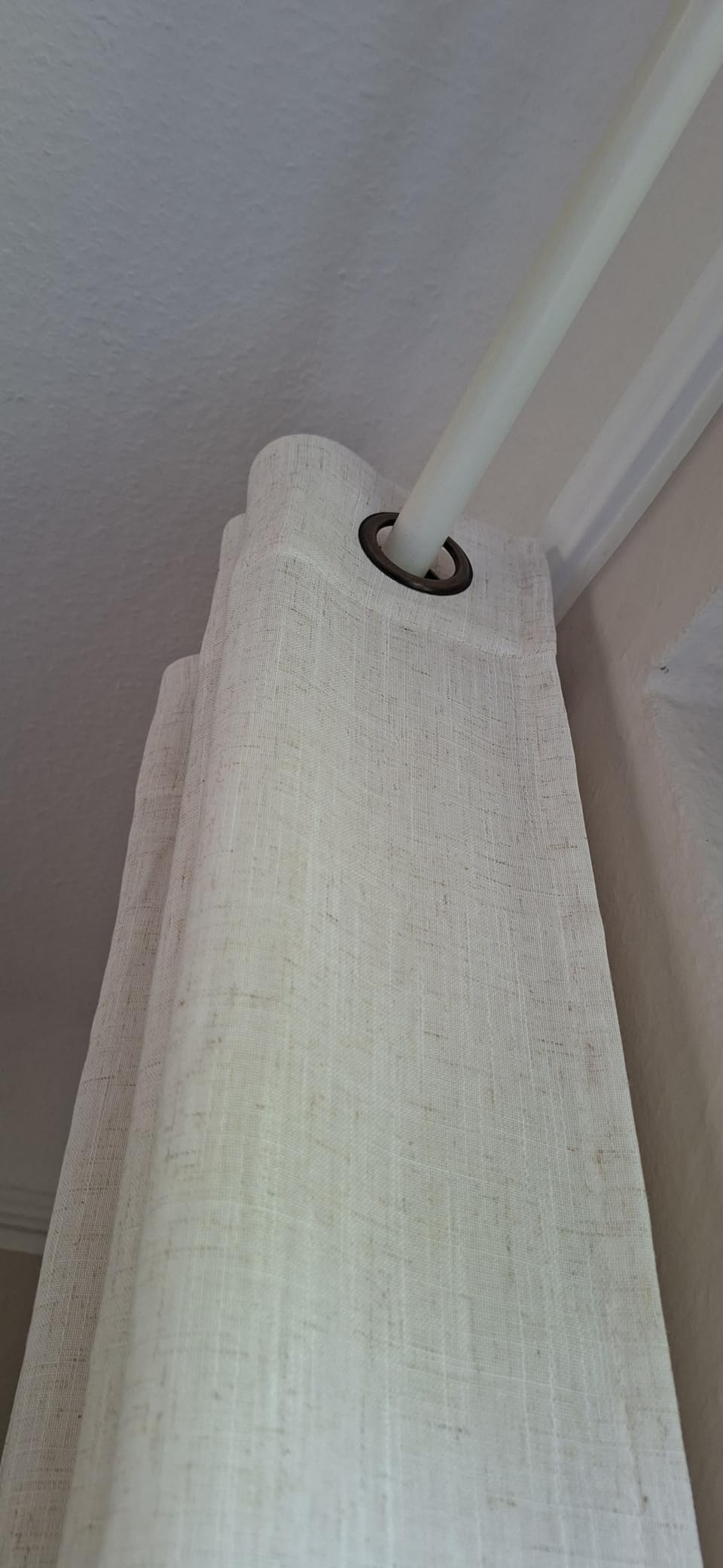 Topfinel Leinen Vorhänge 140x240 Beige 2er Set halbtransparent