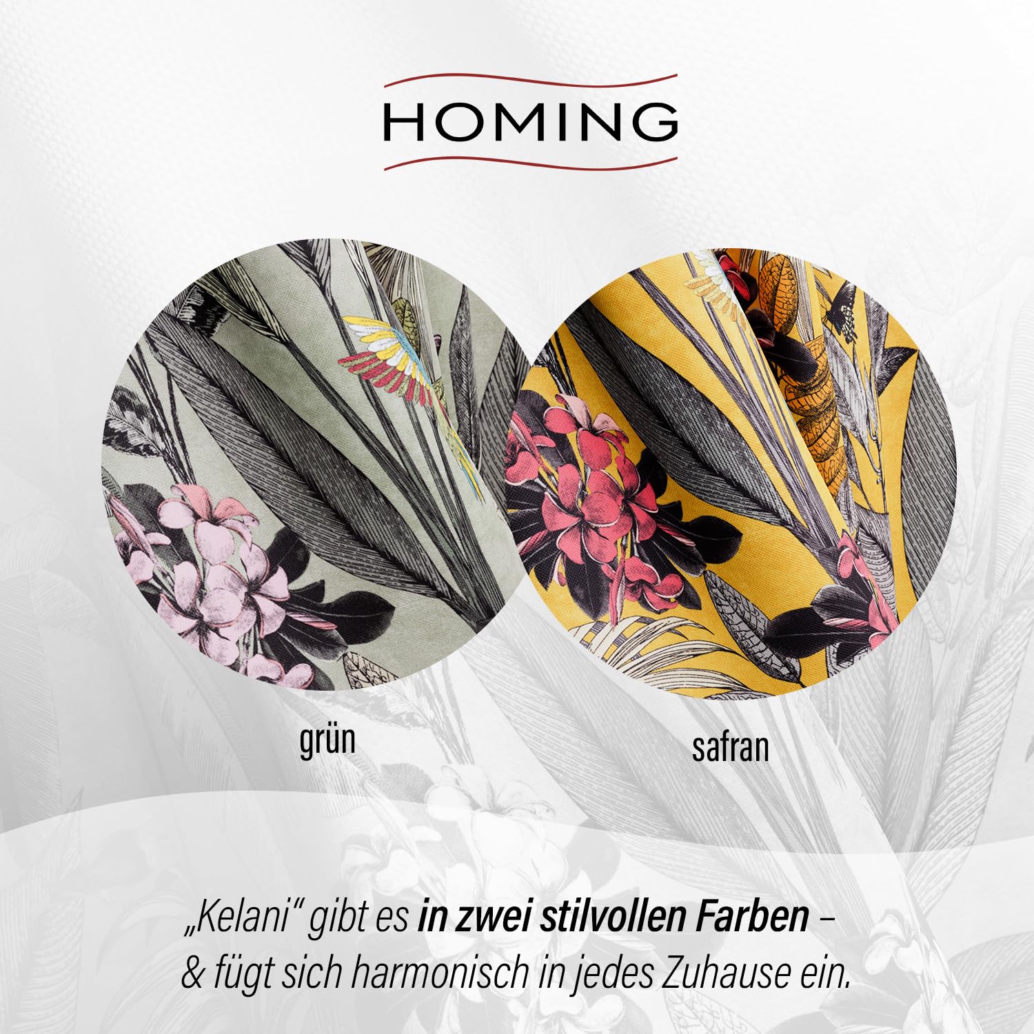 Homing Vorhang Dschungel Grün 140x245 cm blickdicht