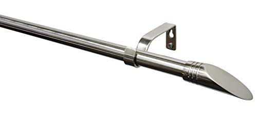 GARDINIA Denver Ellipse Gardinenstangen-Set 190-340 Edelstahl
