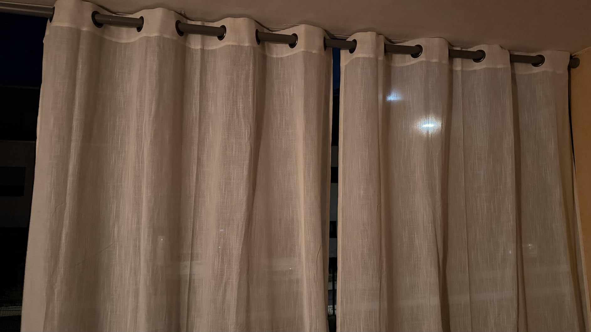 Topfinel Leinen Vorhänge 140x240 Beige 2er Set halbtransparent