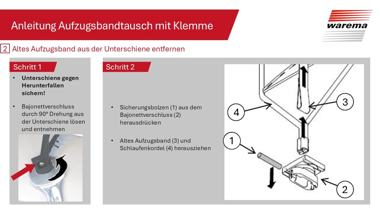 Warema Terrea Aufzugsbandklemmen Metall 10 Stück Jalousie