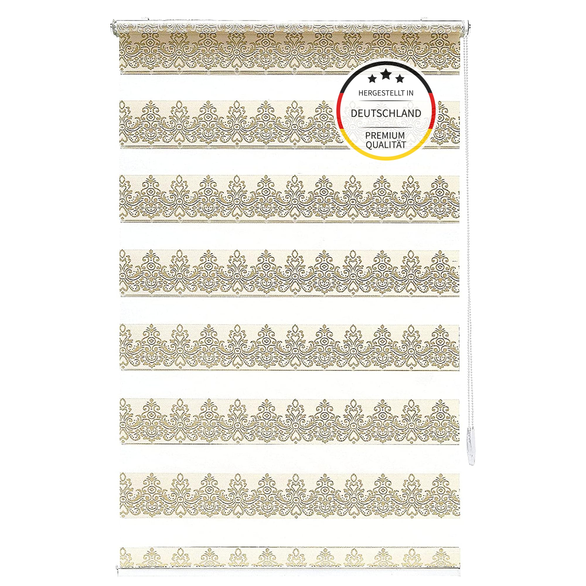 Brillant Doppelrollo Klemmfix 90x220 cm Gold Glitzer Seitenzug