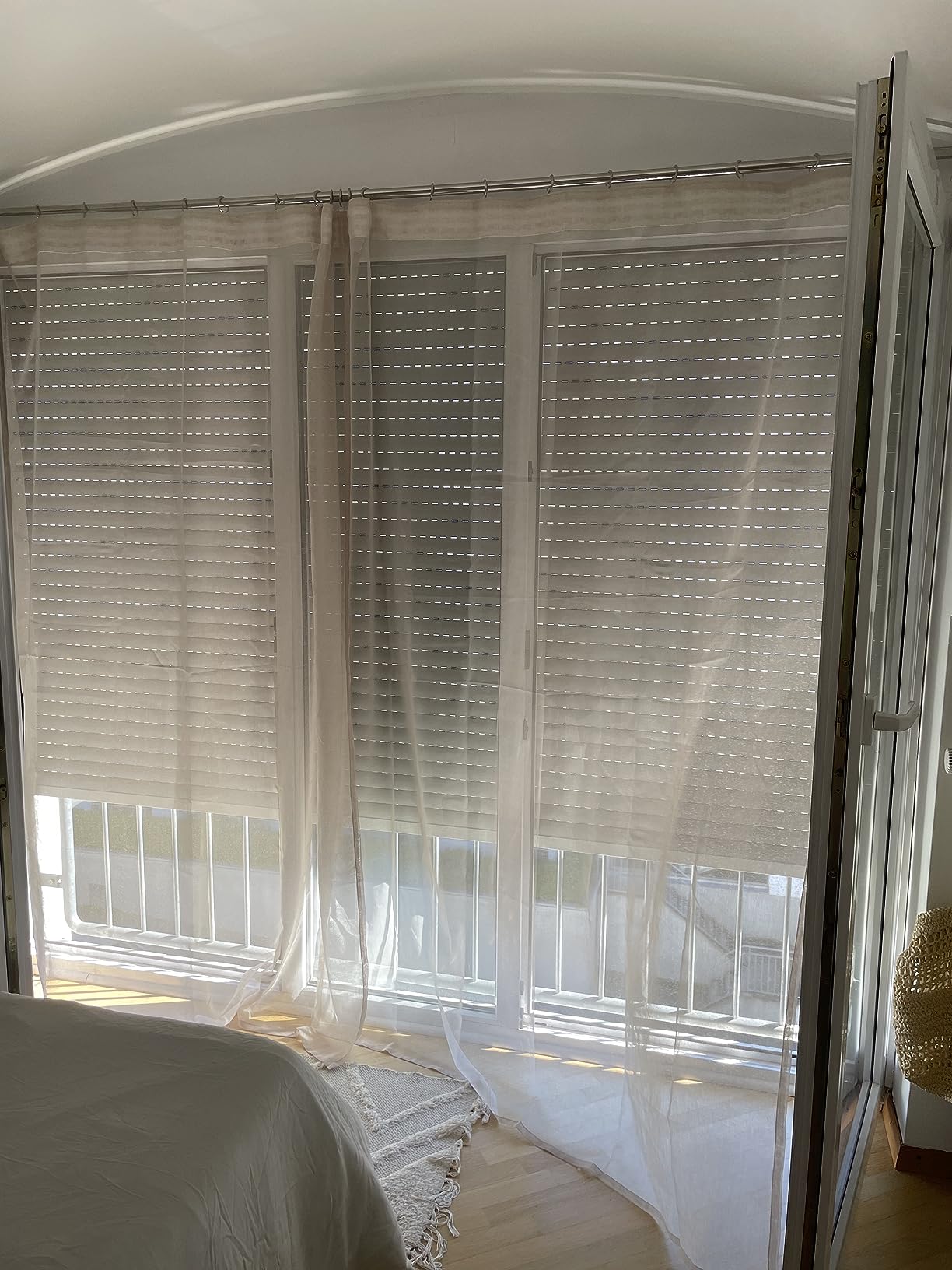 Topfinel Gardinen Vorhänge Voile Weiß 140x245 cm 2er Set