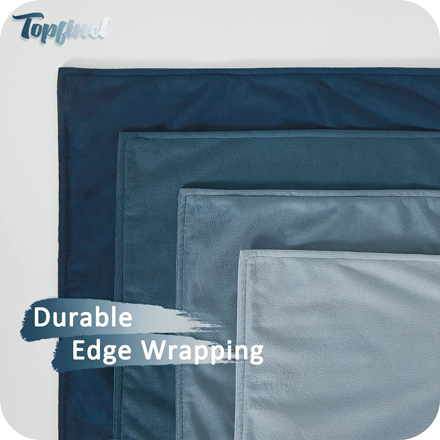 Topfinel Kissenbezüge 50x50 cm Blau Samt 4er-Set Verlauf
