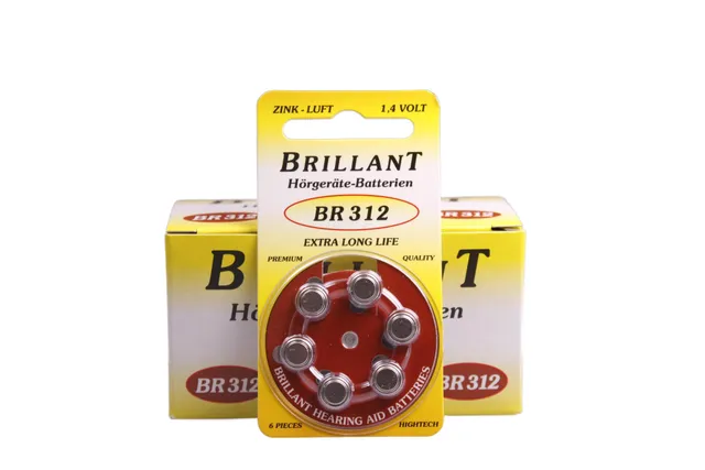 Brillant Hörgerätebatterien Typ 312 60 Stück 1,4V