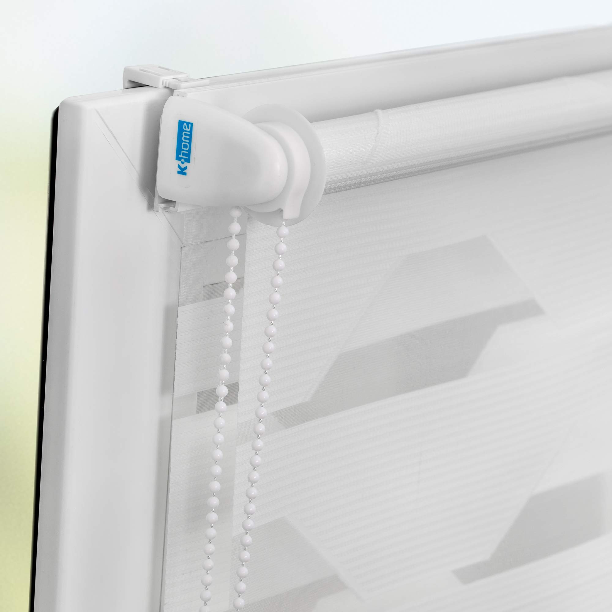 K-HOME Doppelrollo Trapez Weiß 30x150 Klemmfix