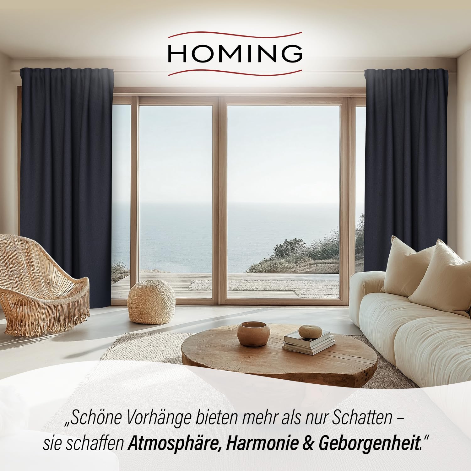 Homing Vorhang Jolie Verdunkelungsvorhang anthrazit 135x245