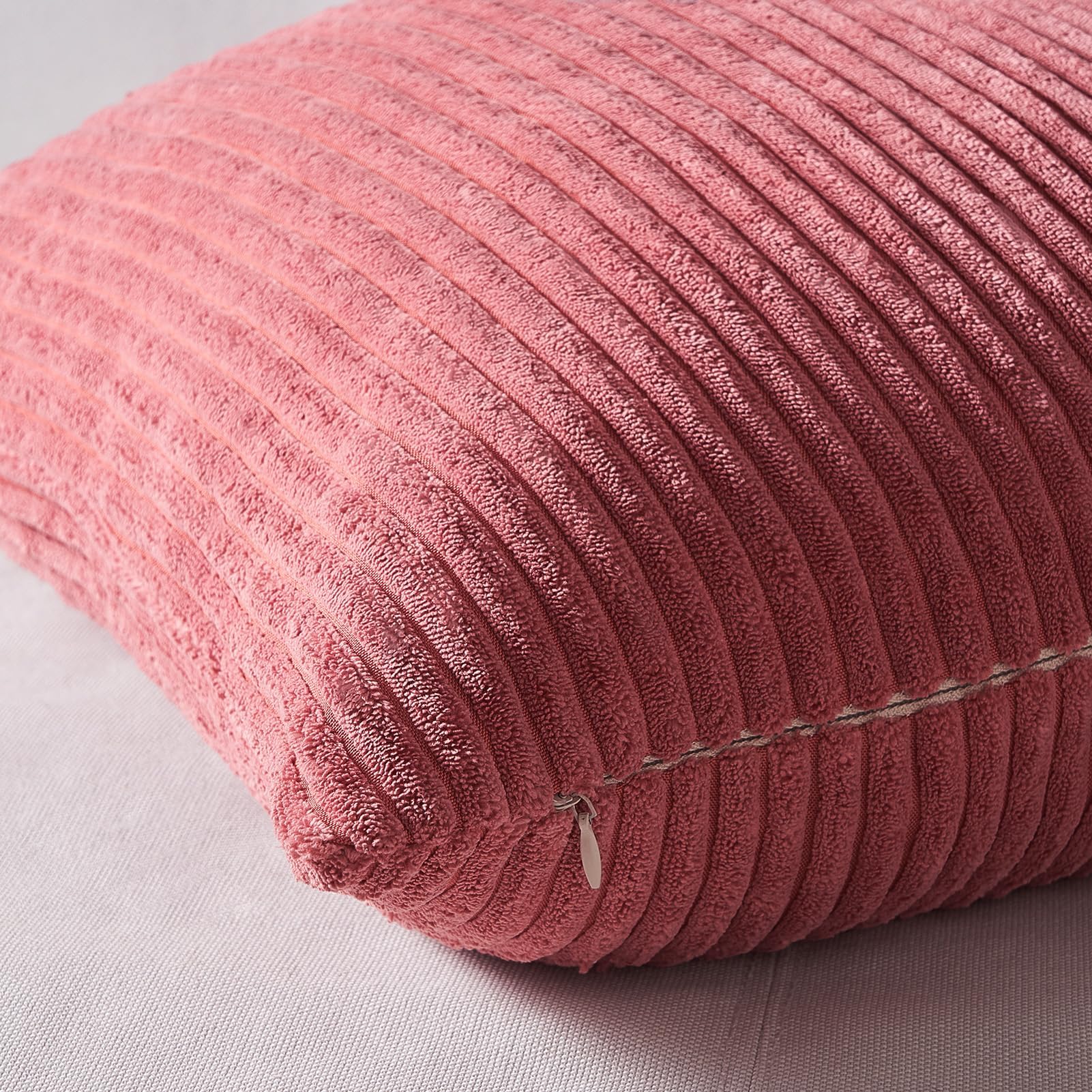 Topfinel Kissenbezüge 40x40 cm Rosa Kordsamt 4er-Set