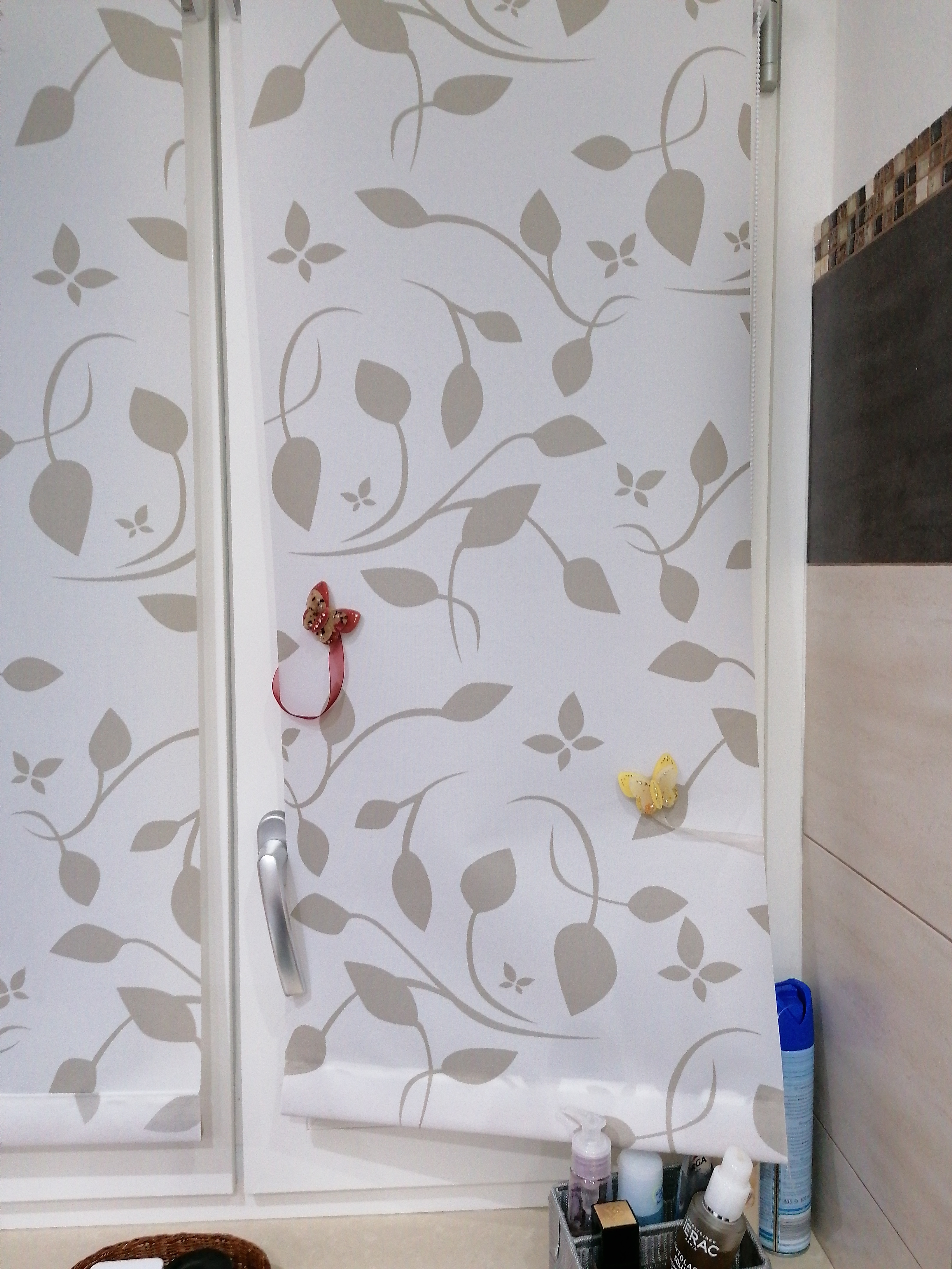 GARDINIA EASYFIX Rollo 721 Stickerei Silber 75x150 cm blickdicht
