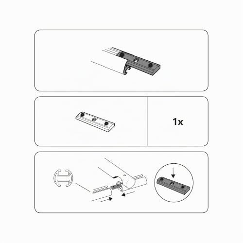 Gardinia Chicago Schienenverbinder 20 mm Aluminium Metall