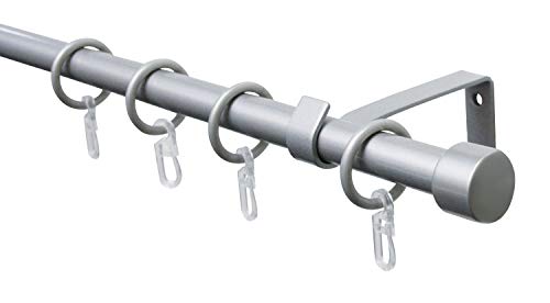 Gardinia Industrial Home Gardinenstange Cap Schwarz 130-240 cm