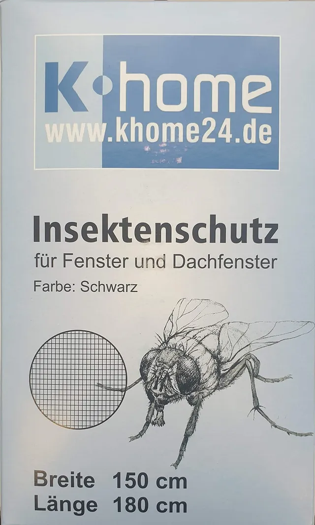 K-Home Insektenschutz Fliegengitter mit Reißverschluss 150x180