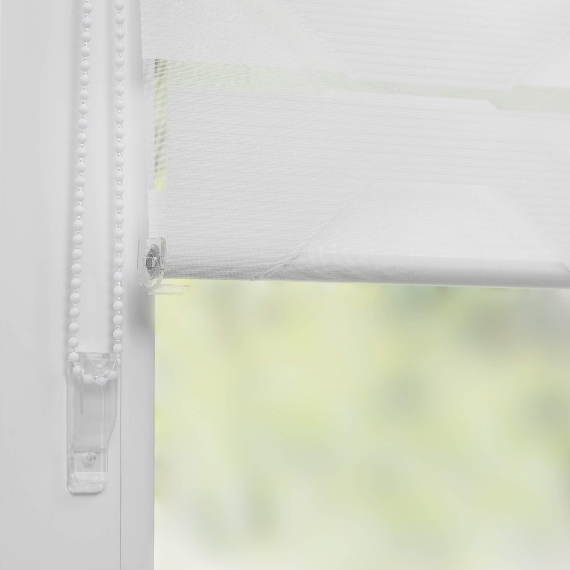 K-HOME Doppelrollo Trapez Weiß 30x150 Klemmfix