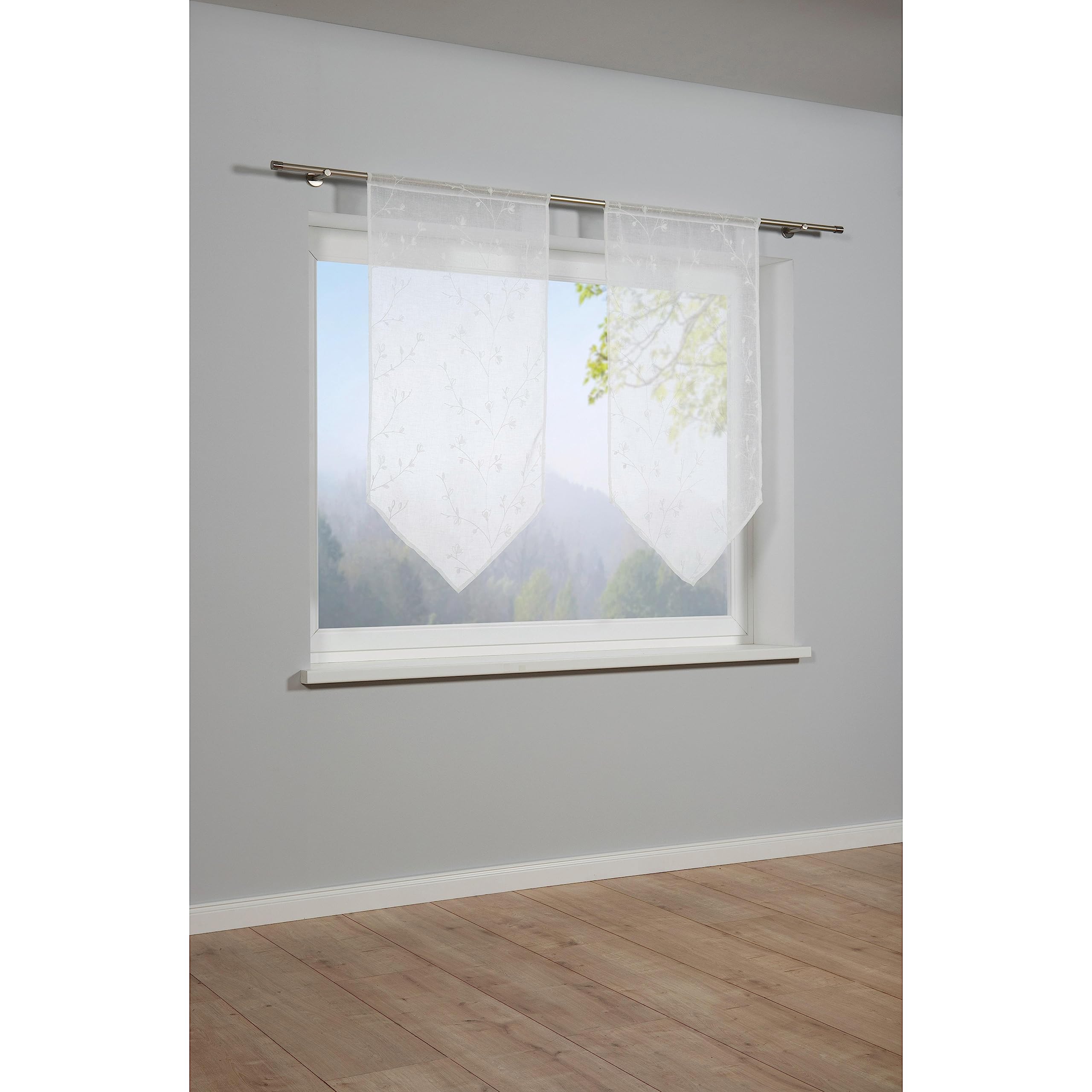 GARDINIA Country Spitzpanneaux Gardine 60x120 weiß Stickerei