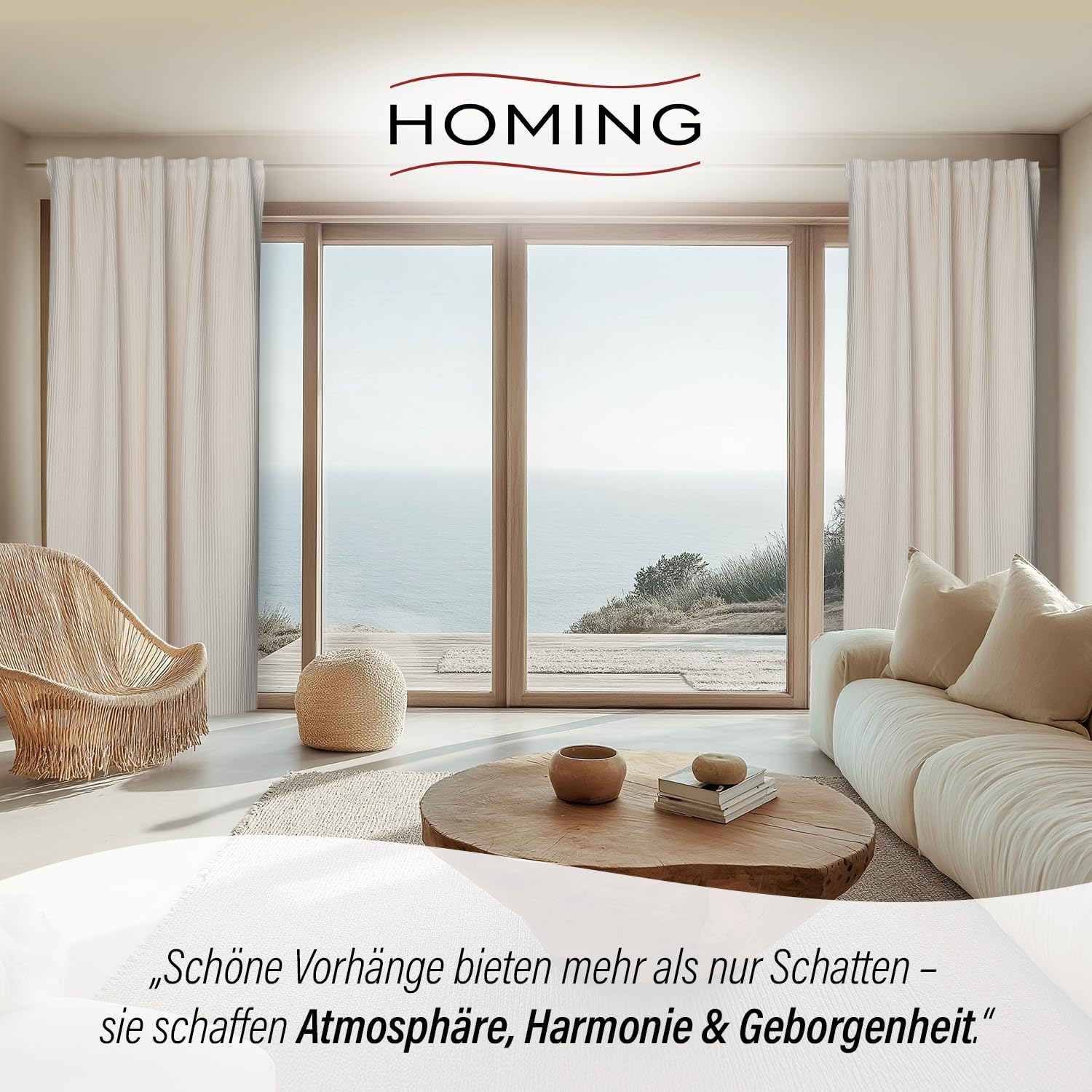 Homing Sven Cord-Vorhang beige 140x245 cm blickdicht