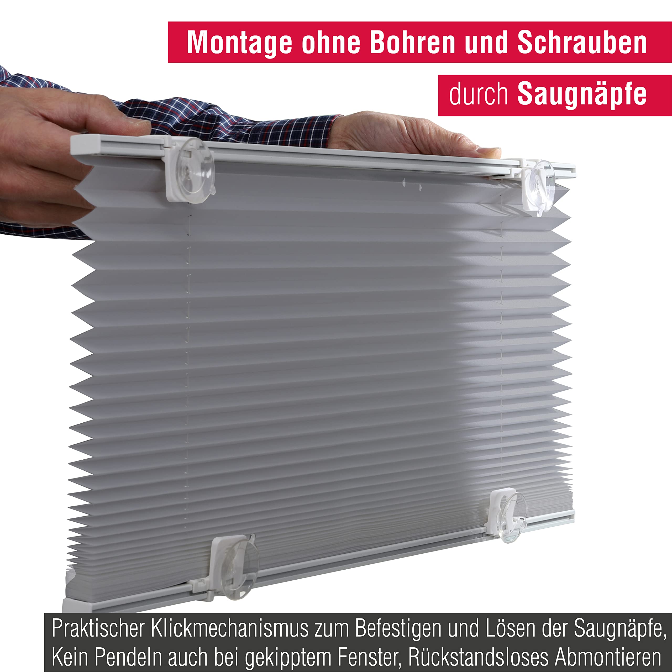 GARDINIA Solo Plissee Grau 47,3x100 cm Dachfenster