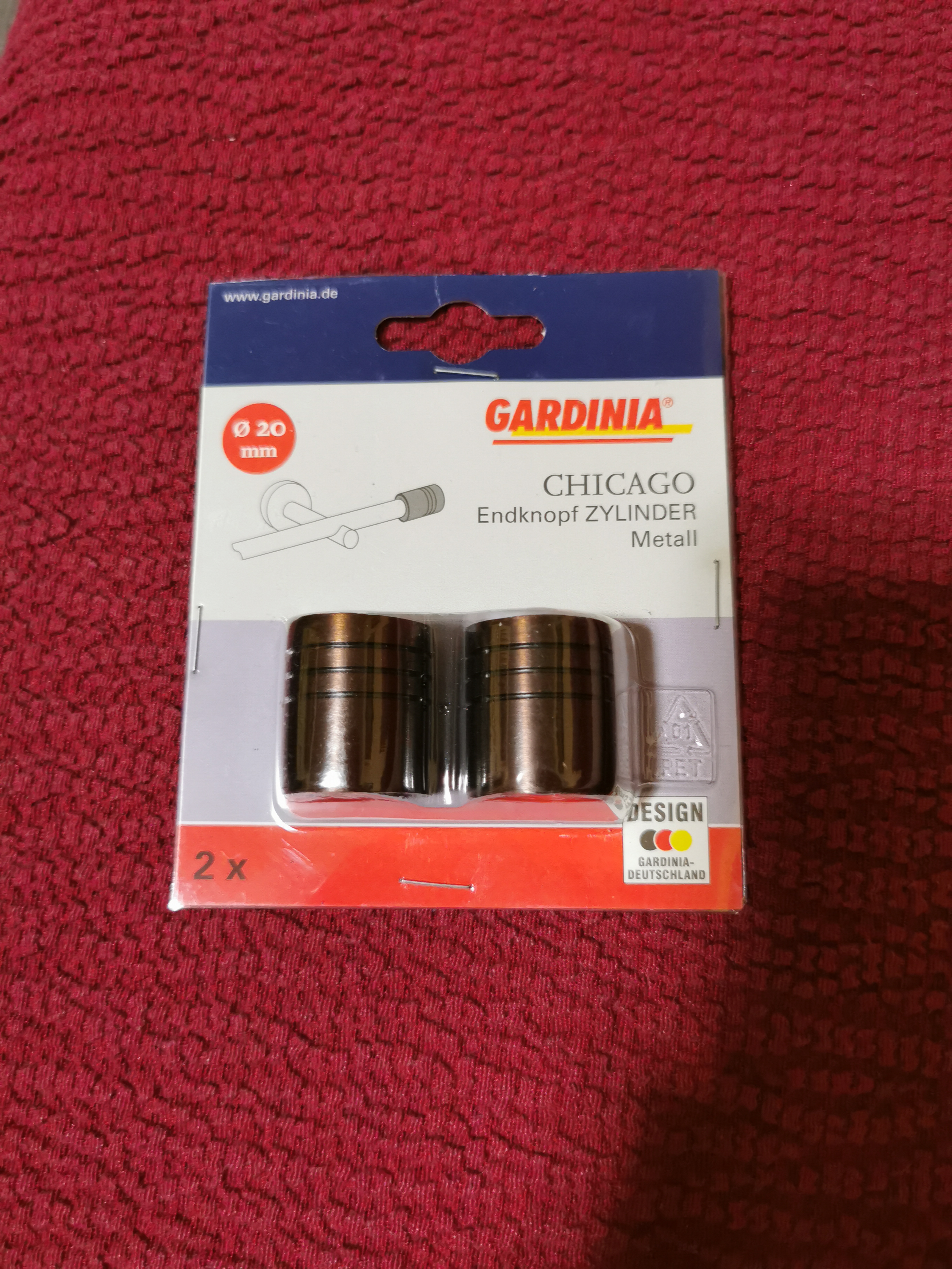 Gardinia Chicago Träger offen 20 mm Edelstahloptik 8 cm