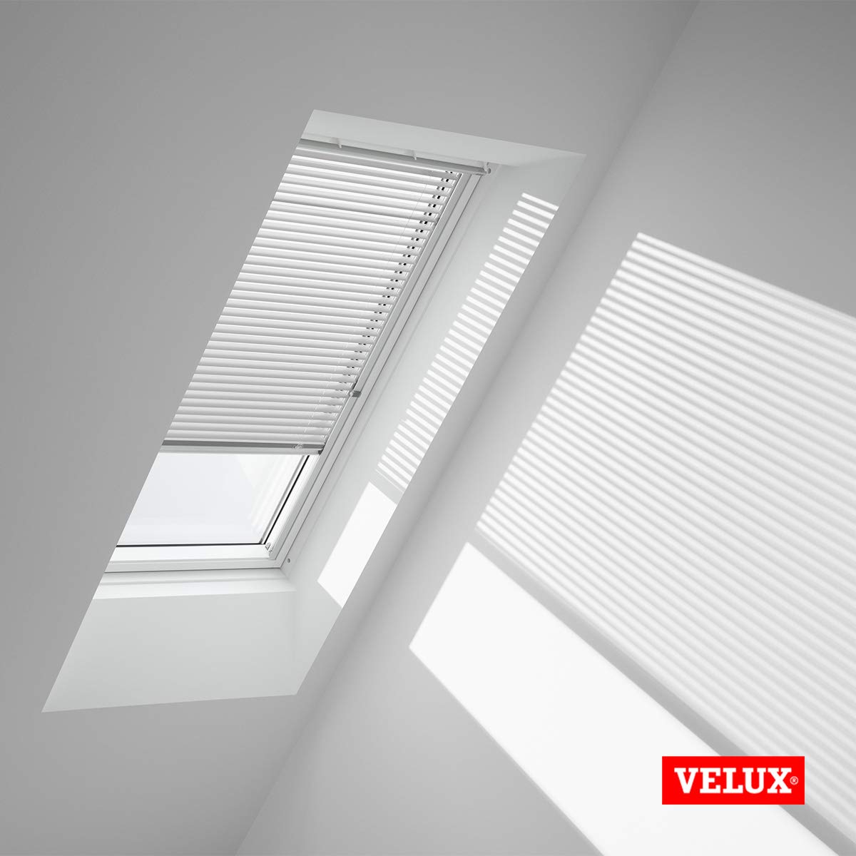 Velux Jalousie CK02 Weiß Dachfenster-Jalousie graue Schiene