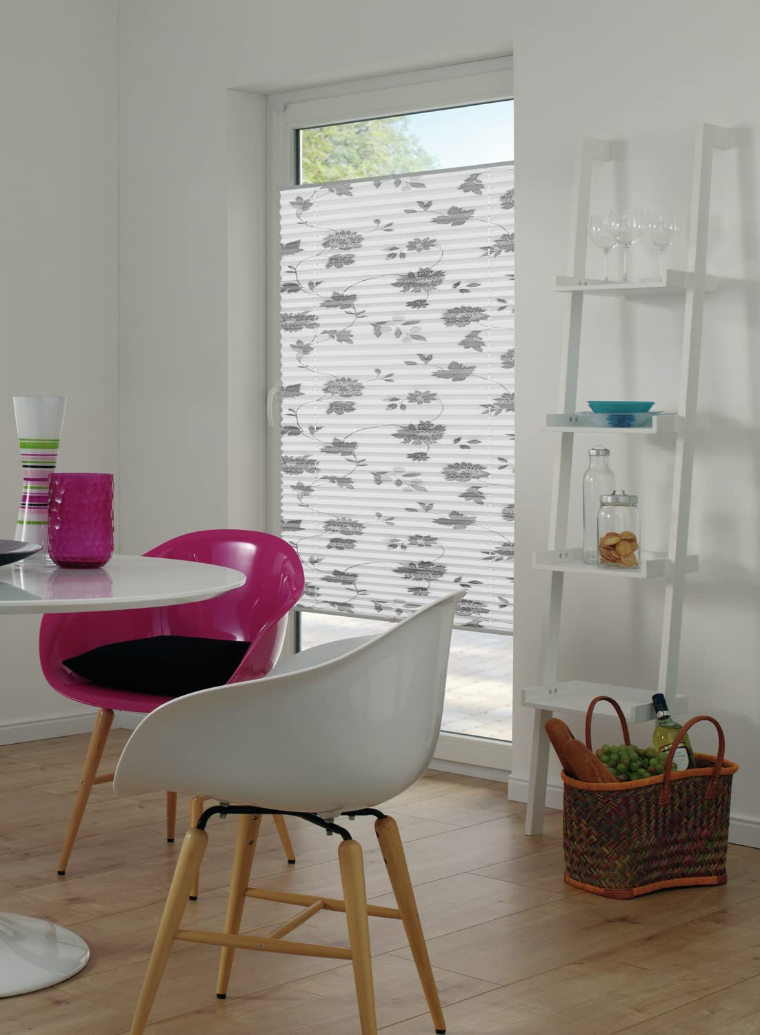 GARDINIA Concept Plissee 70x130 Blüte Weiß blickdicht