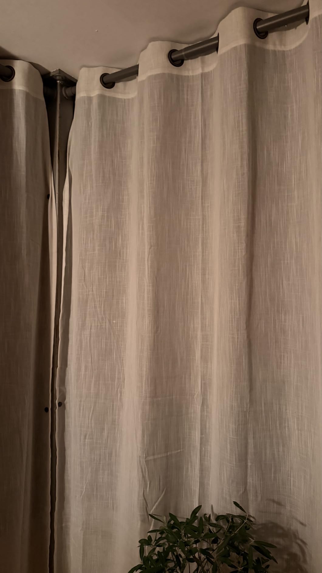 Topfinel Leinen Vorhänge 140x240 Beige 2er Set halbtransparent