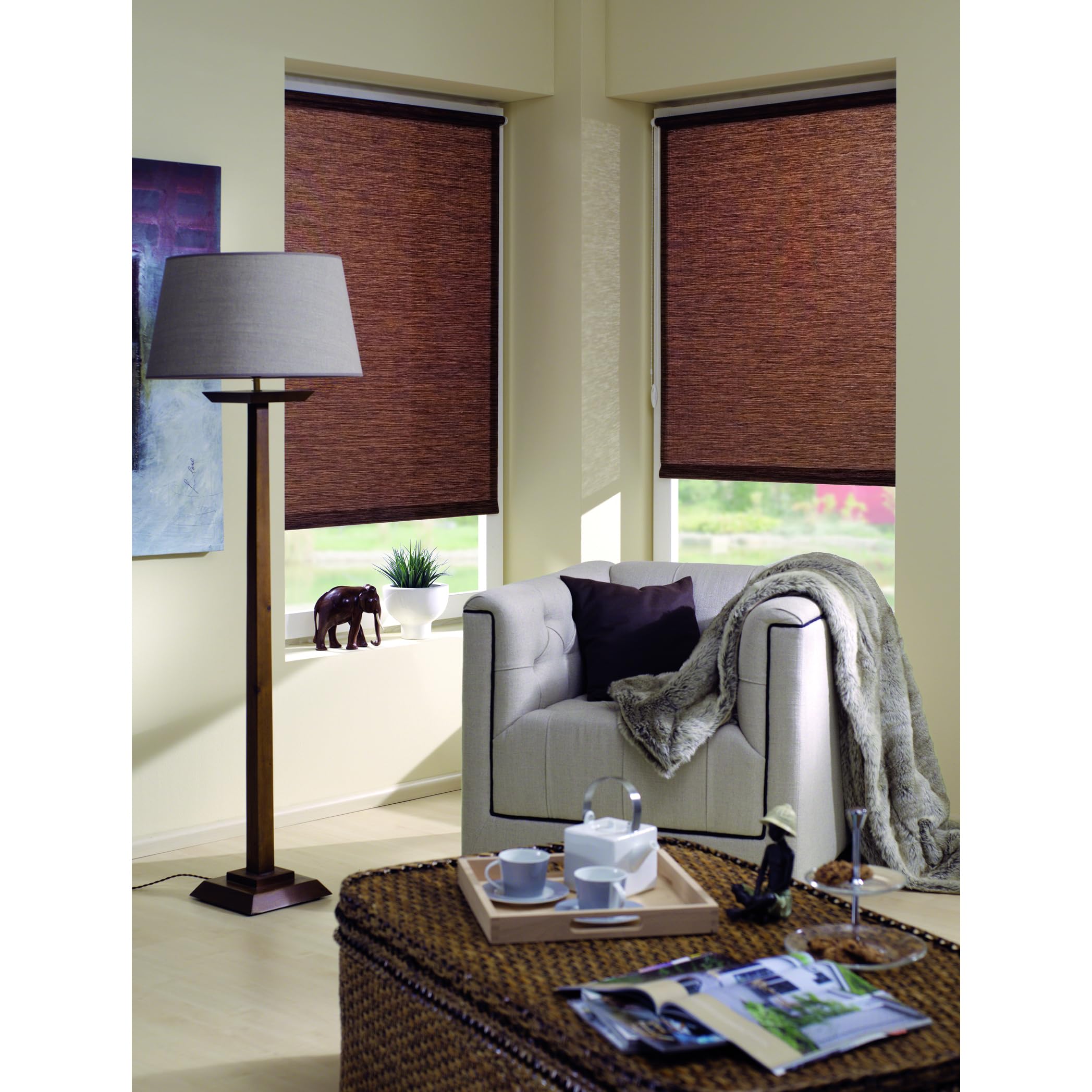 Gardinia Easyfix Rollo Natur 75x150 cm Nougat blickdicht