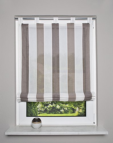 Home Fashion Raffrollo 79154-740 Raffrollo Braun 100x140 halbtransparent