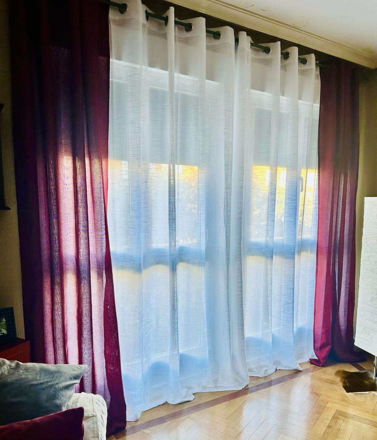 Topfinel Gardinen Leinenoptik 140x245 Beige 2er-Set Ösen