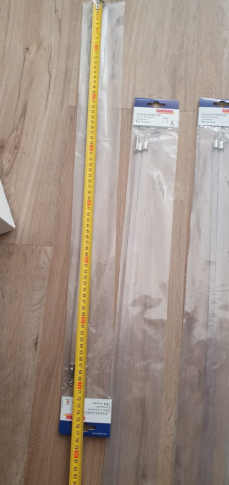 Gardinia Chicago Schleuderstab Weiß 75 cm 2 Stück Metall
