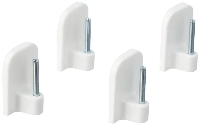 GARDINIA Chicago Klebehaken Vitragestangen 11mm weiß 4 Stk