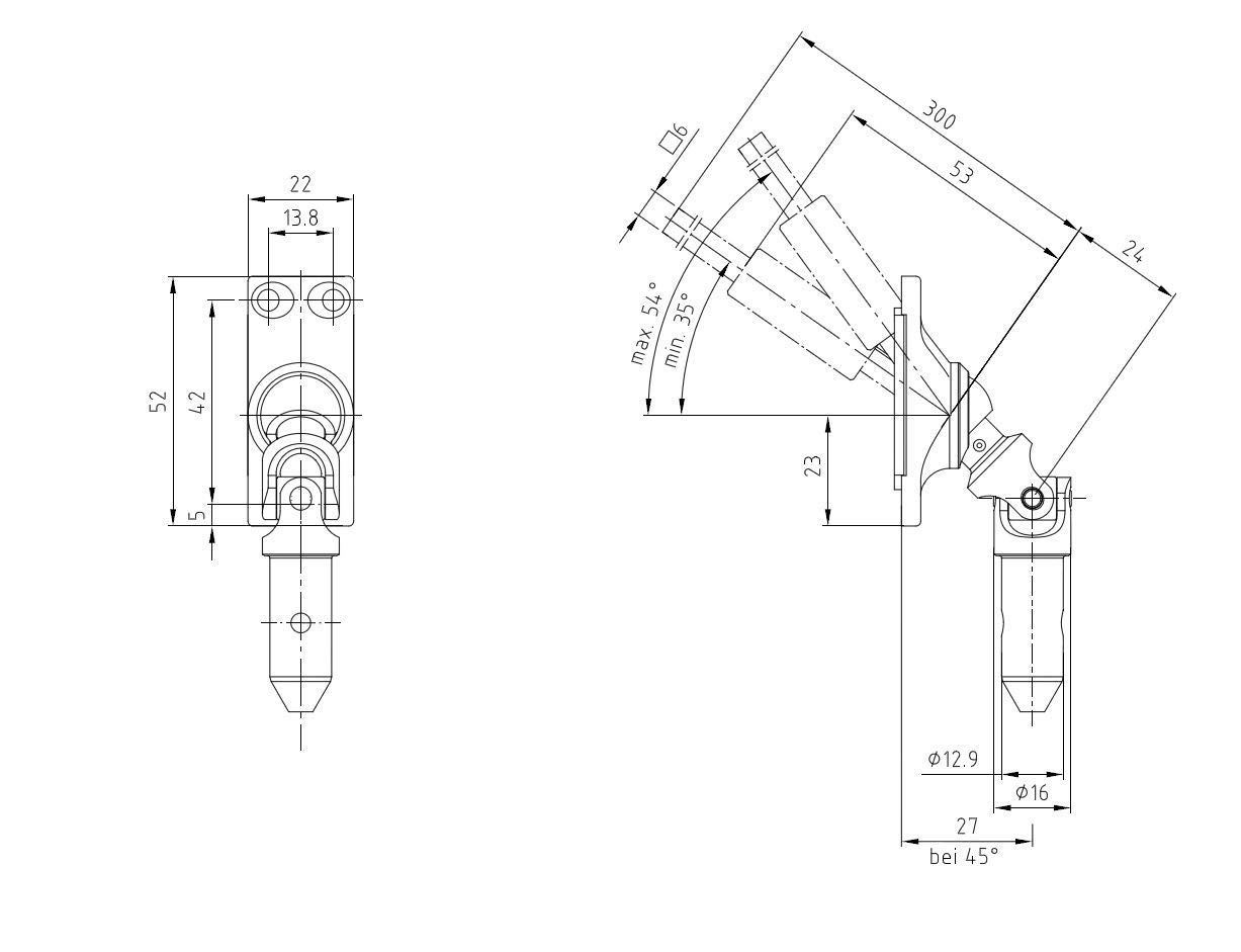 WAREMA Terrea Gelenklager Raffstore 35°-54° Holz