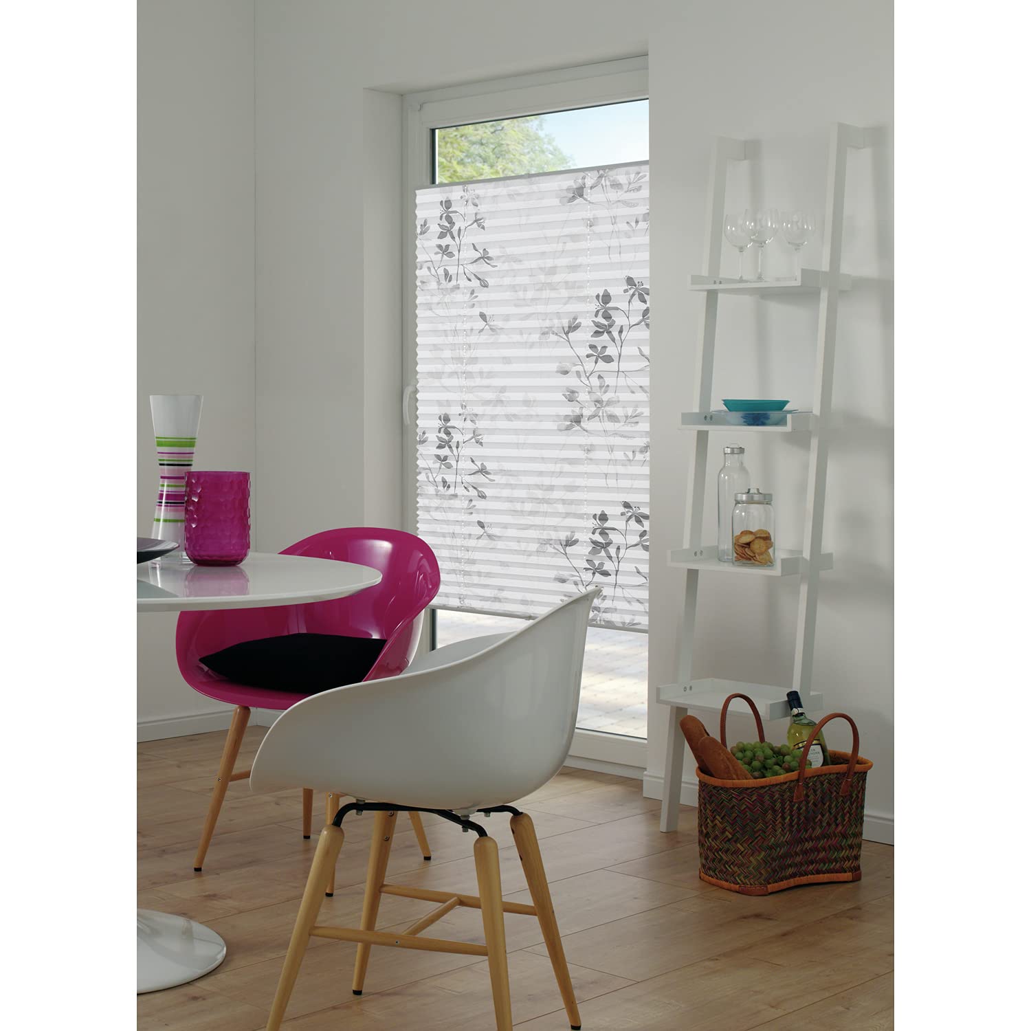 GARDINIA Bella EASYFIX Plissee Weiß 80x130 cm blickdicht