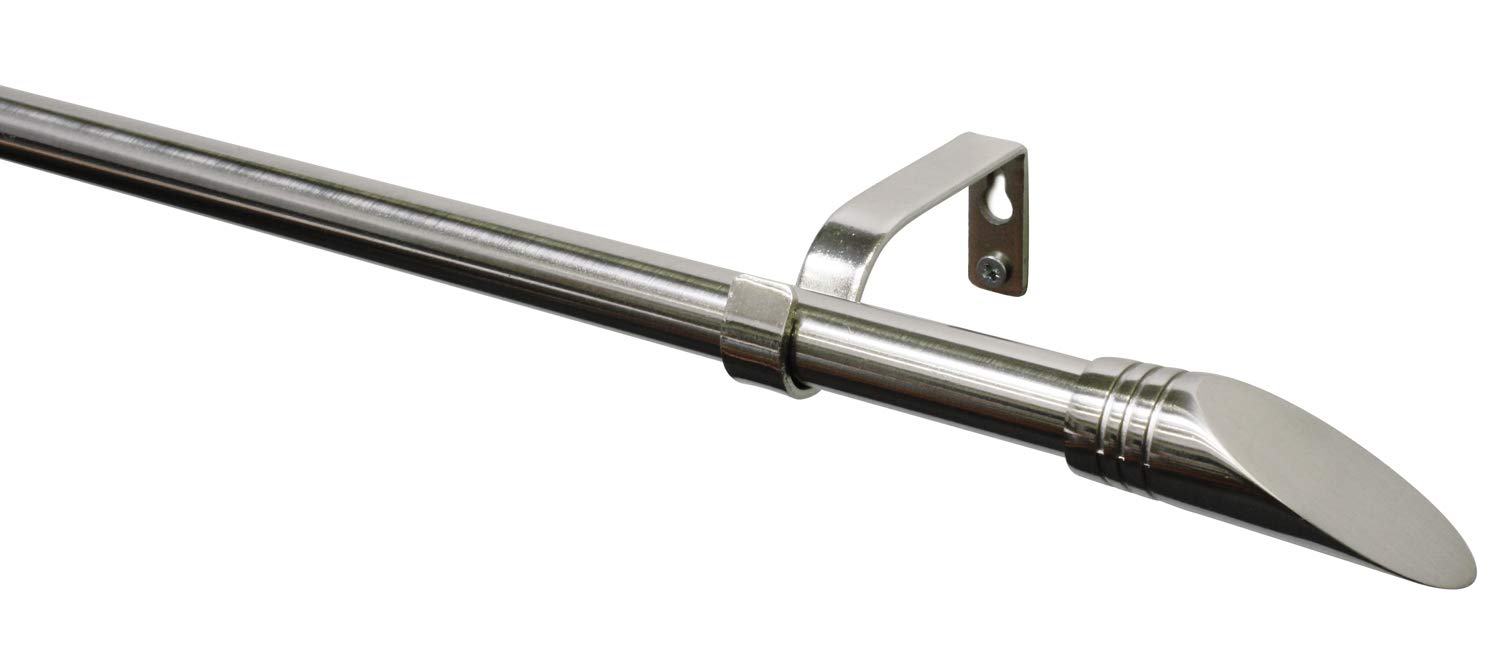 GARDINIA Denver Ellipse Gardinenstangen-Set 190-340 Edelstahl