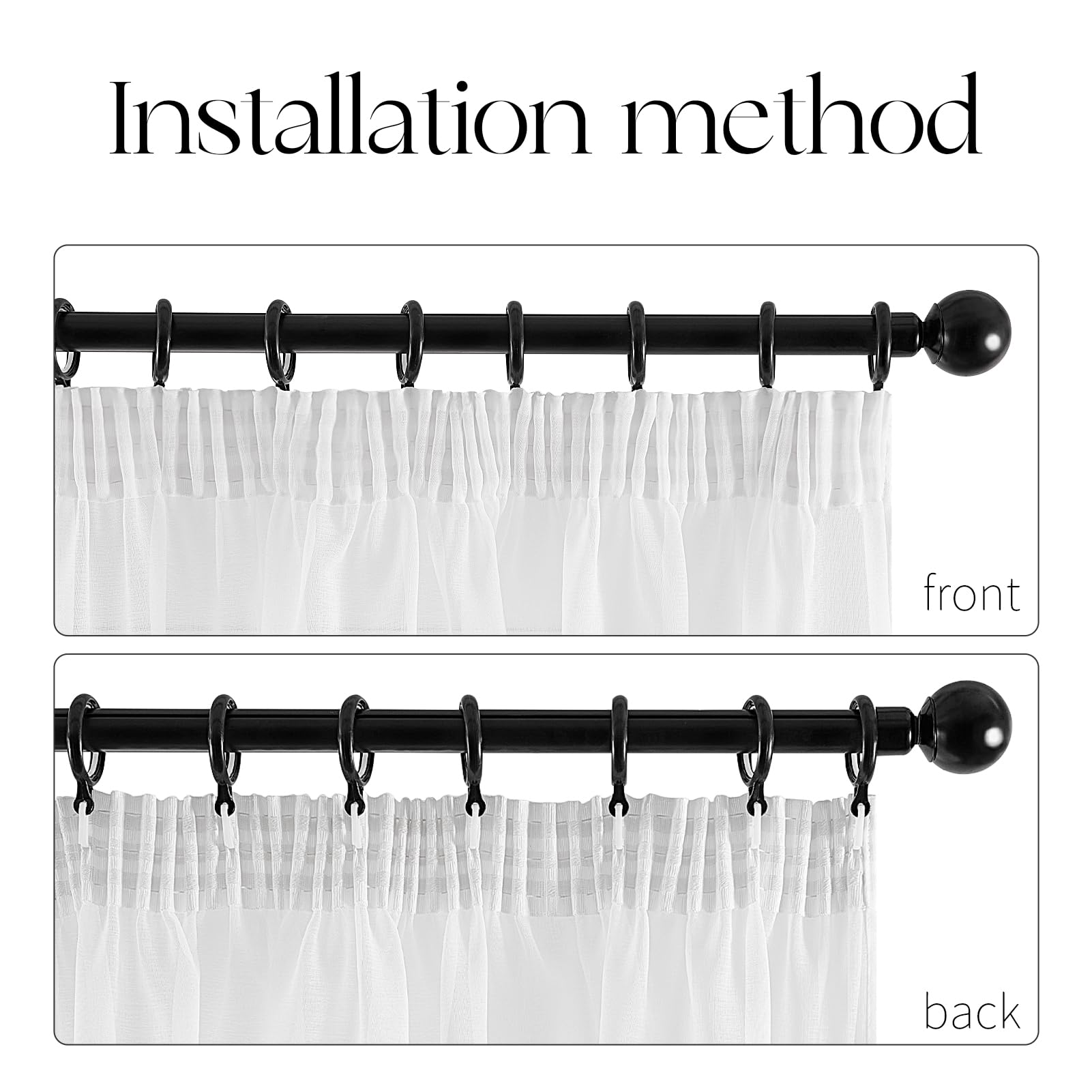 Topfinel Gardinen Vorhänge Voile Weiß 140x245 cm 2er Set