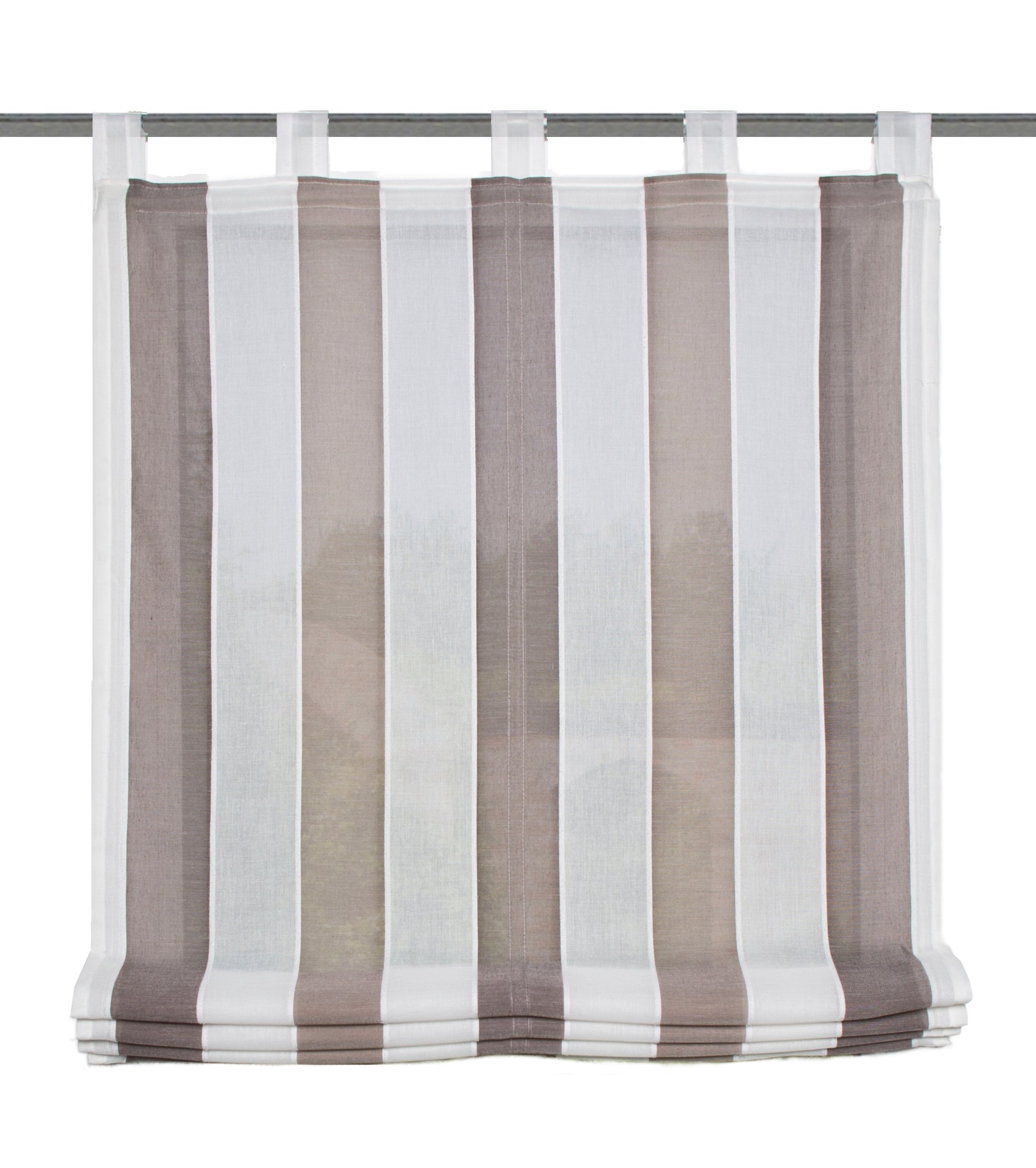 Home Fashion Raffrollo 79154-740 Raffrollo Braun 100x140 halbtransparent