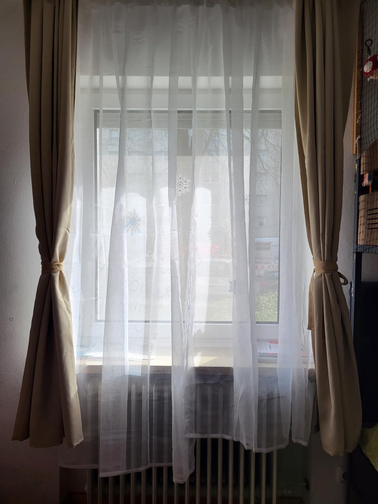 Topfinel Gardinen Vorhänge Voile Weiß 140x245 cm 2er Set